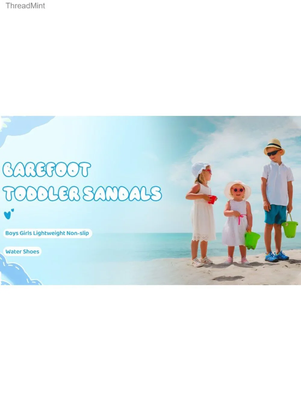 Toddler Water Shoes Barefoot Summer Sandals Non-Slip Quick-Dry Mesh Kids